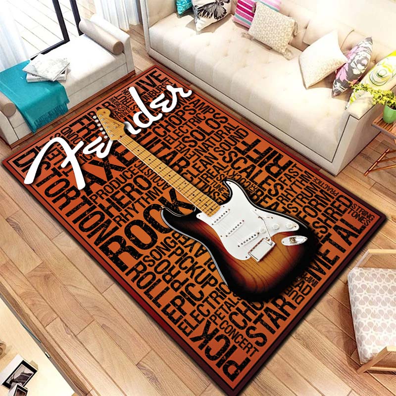 Commercial Printing And Design - Alfombra Vintage con Estampado de Música
