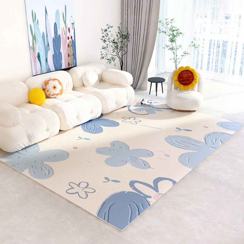 Commercial Printing And Design - Alfombra con estampado floral azul, diseño