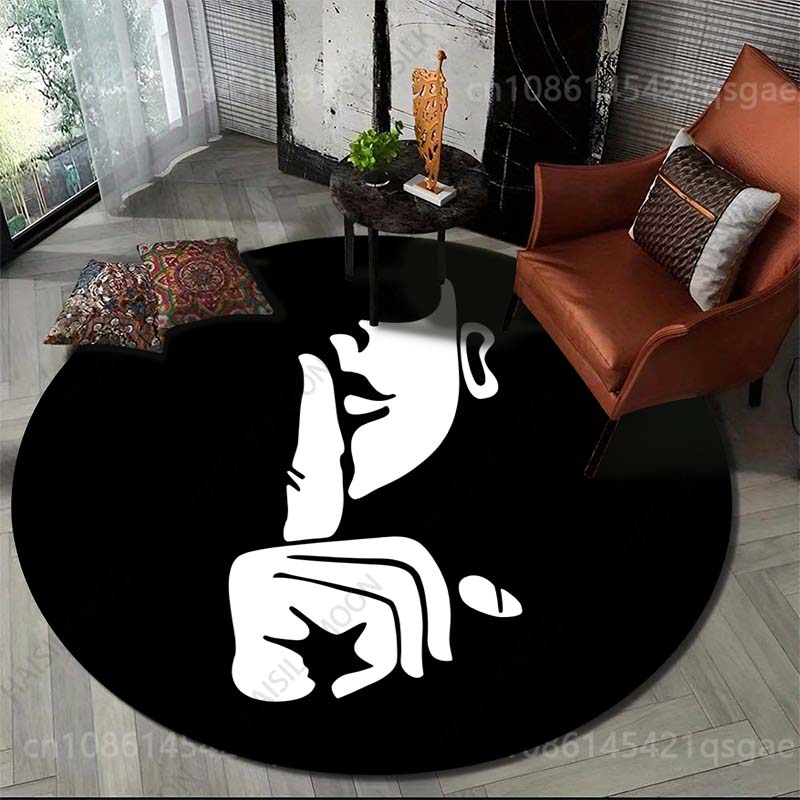 Commercial Printing Icon - Alfombra redonda con estampado de iconos