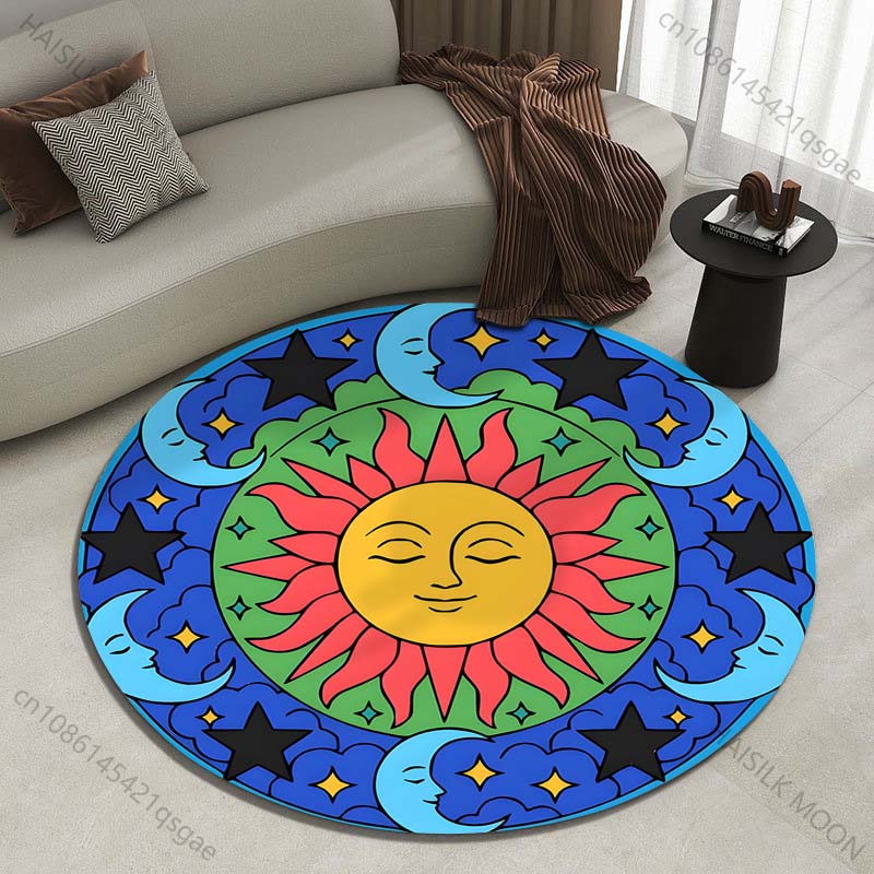 Commercial Printing And Design - Alfombra redonda con diseño colorido de