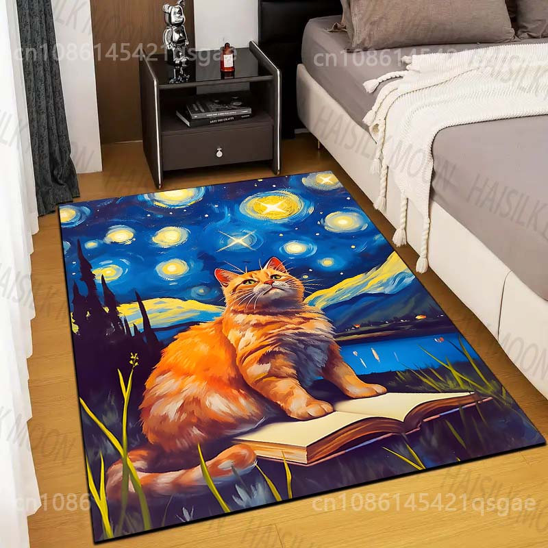 Printing On Commercial - Alfombra con estampado de gato sentado