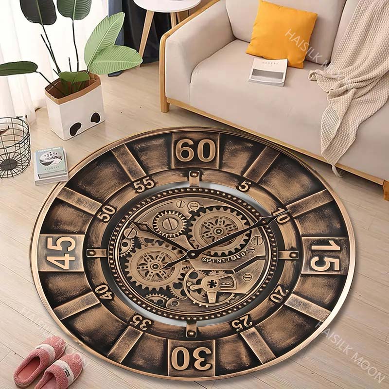 Commercial Wall Printing - Alfombra Redonda Vintage con Estampado de