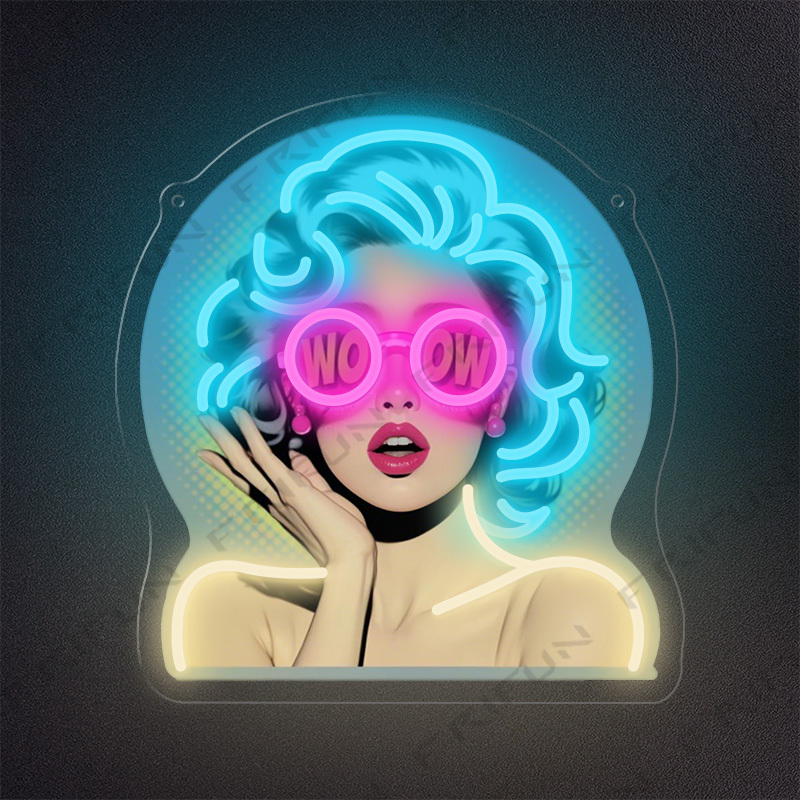 Letrero Luminoso WOW Curl Girl - Commercial Wall Printing reseña y precio